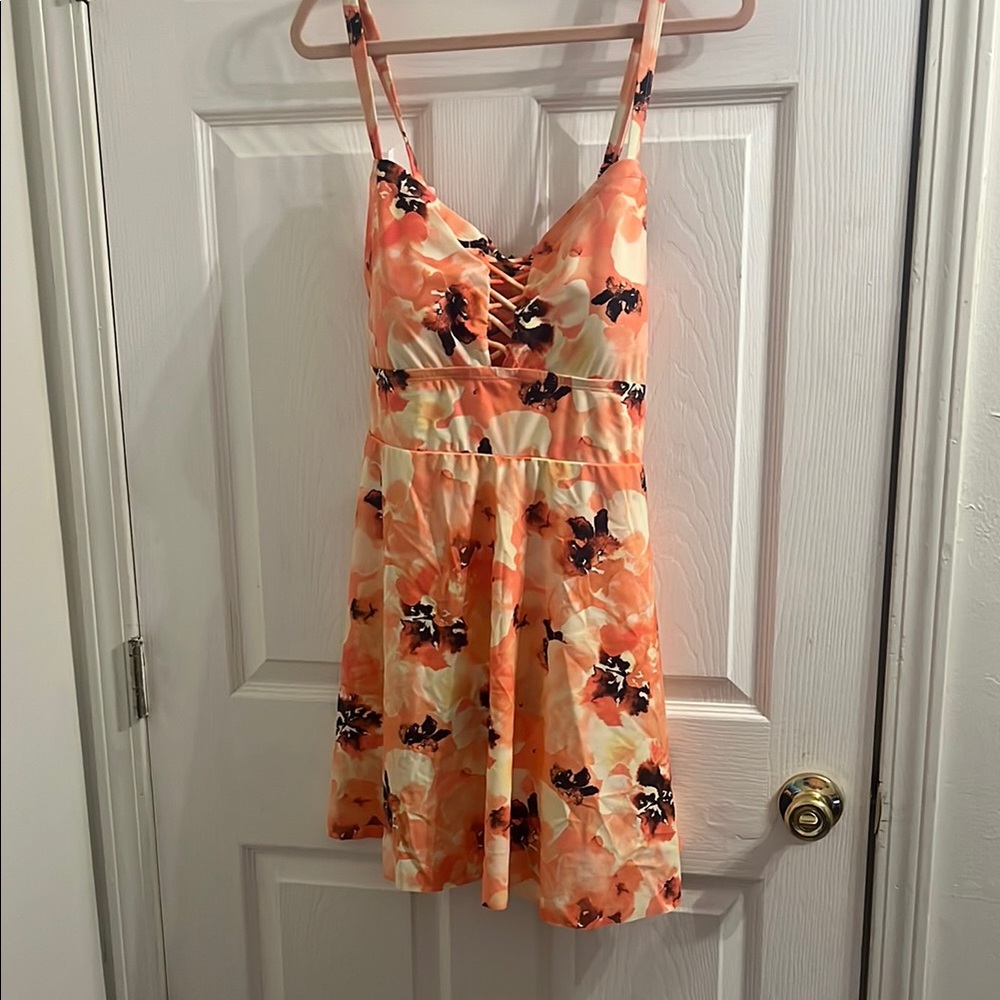 Torrid Orange and Black One Piece Swimwear